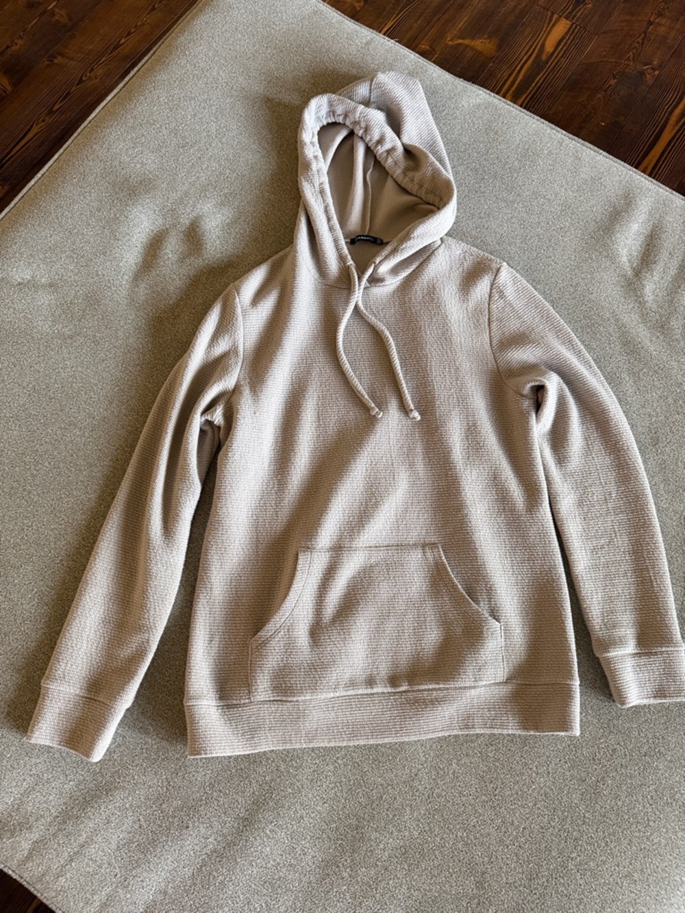 Staccato Women's Hooded Waffle-Knit Pullover - Light Beige